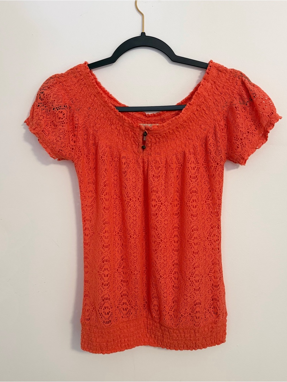 Coral crochet top